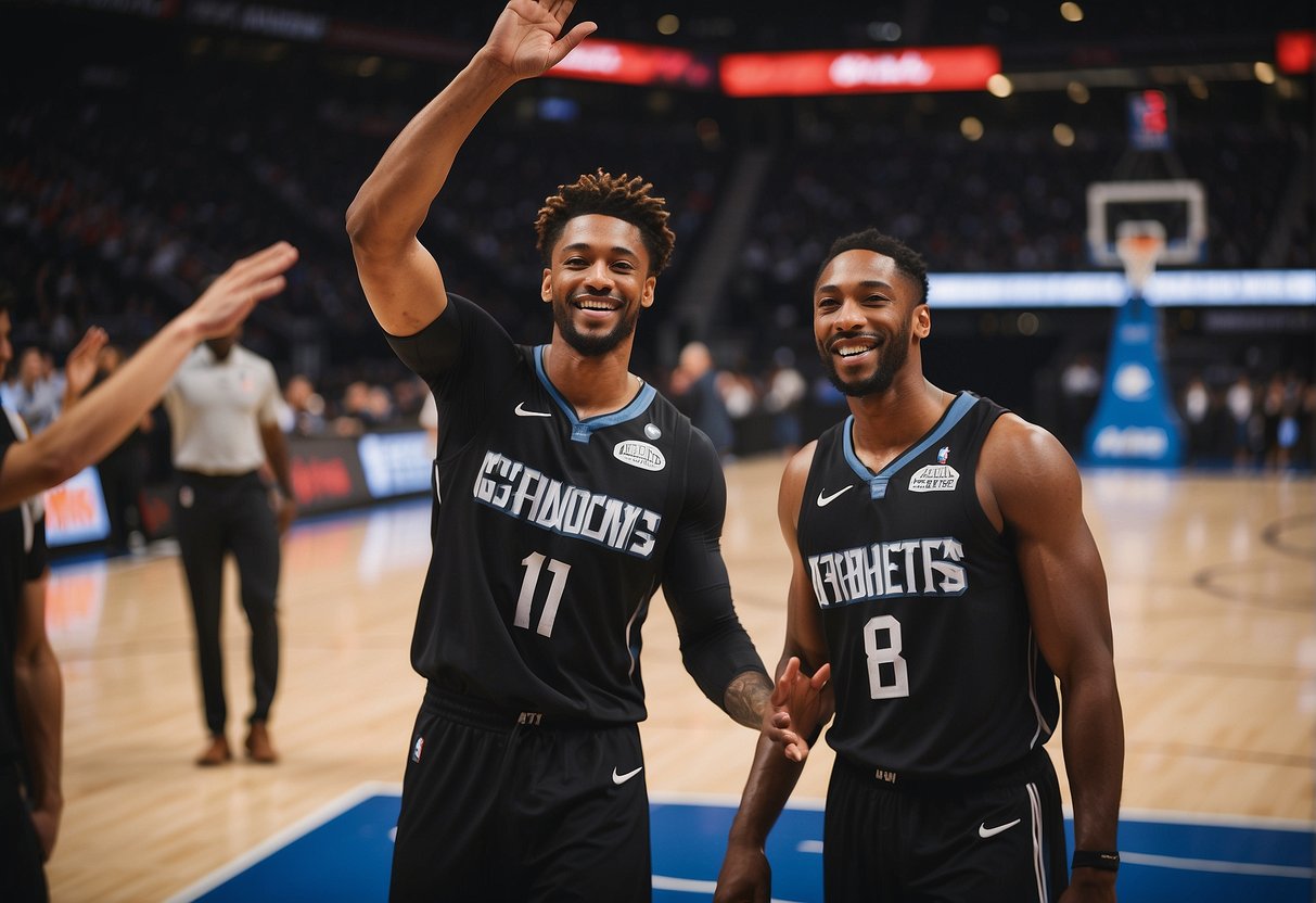 Top G League players celebrate with high fives and smiles after receiving their substantial earnings