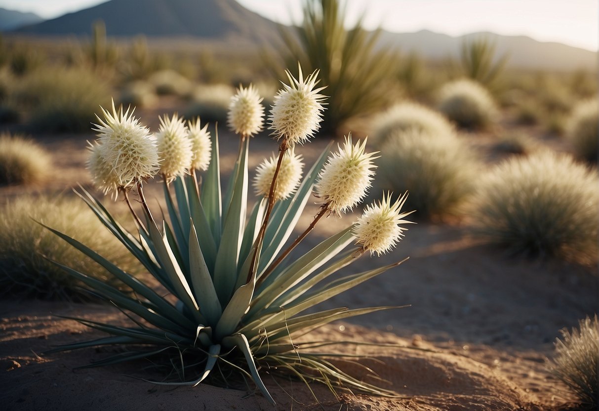 A blooming yucca plant in the Arizona desert