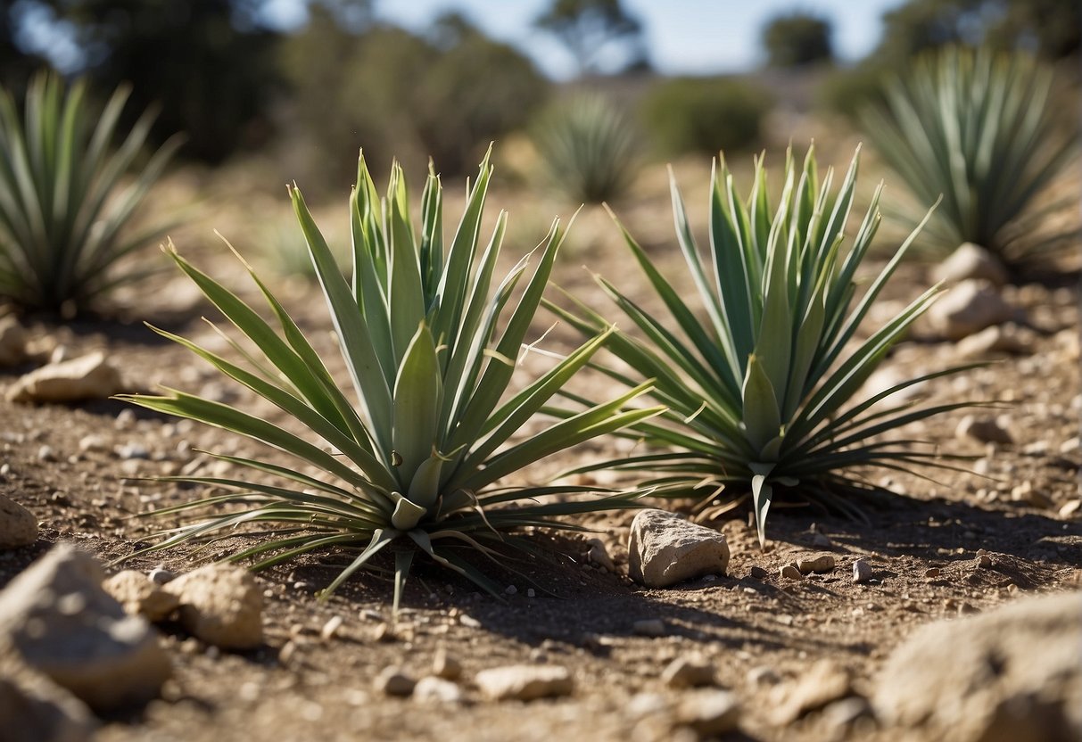 Yucca plants being destroyed with tools and chemicals