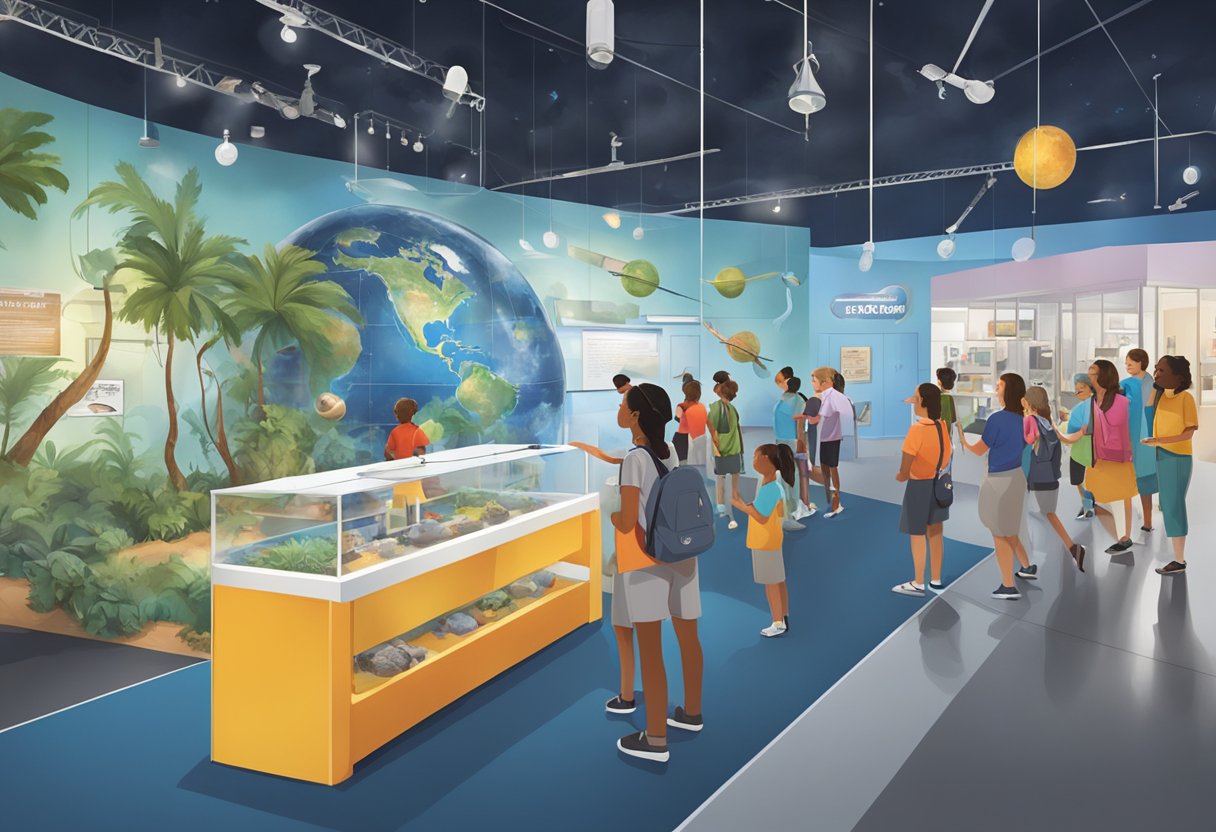 Visitors engage with interactive exhibits and attend science shows at Orlando's science museum