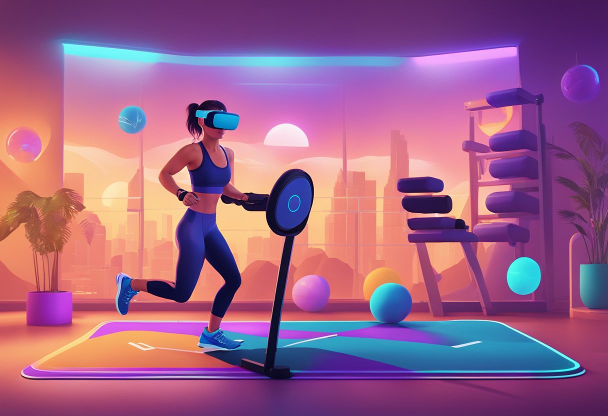 A VR fitness game with vibrant graphics and immersive environments. Various workout challenges and real-time feedback. Multiple VR fitness games available