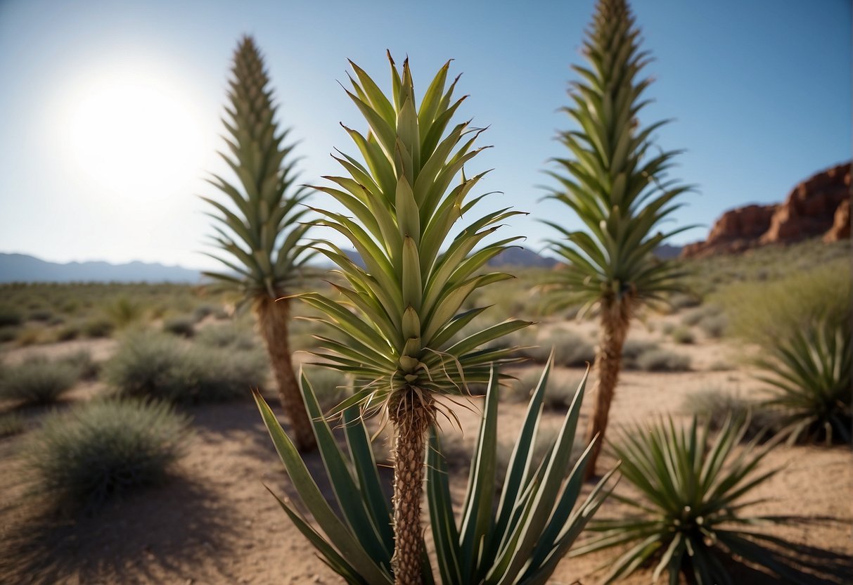 Yucca plants originate from arid regions of North and Central America. They are commonly found in desert landscapes, rocky slopes, and sandy plains