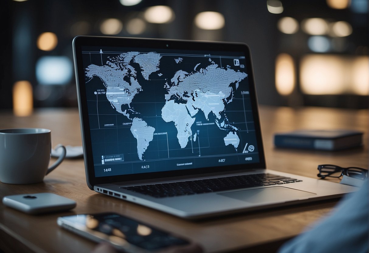 A modern recruitment scene with challenges and future prospects. A guidebook and technology symbolize the current landscape