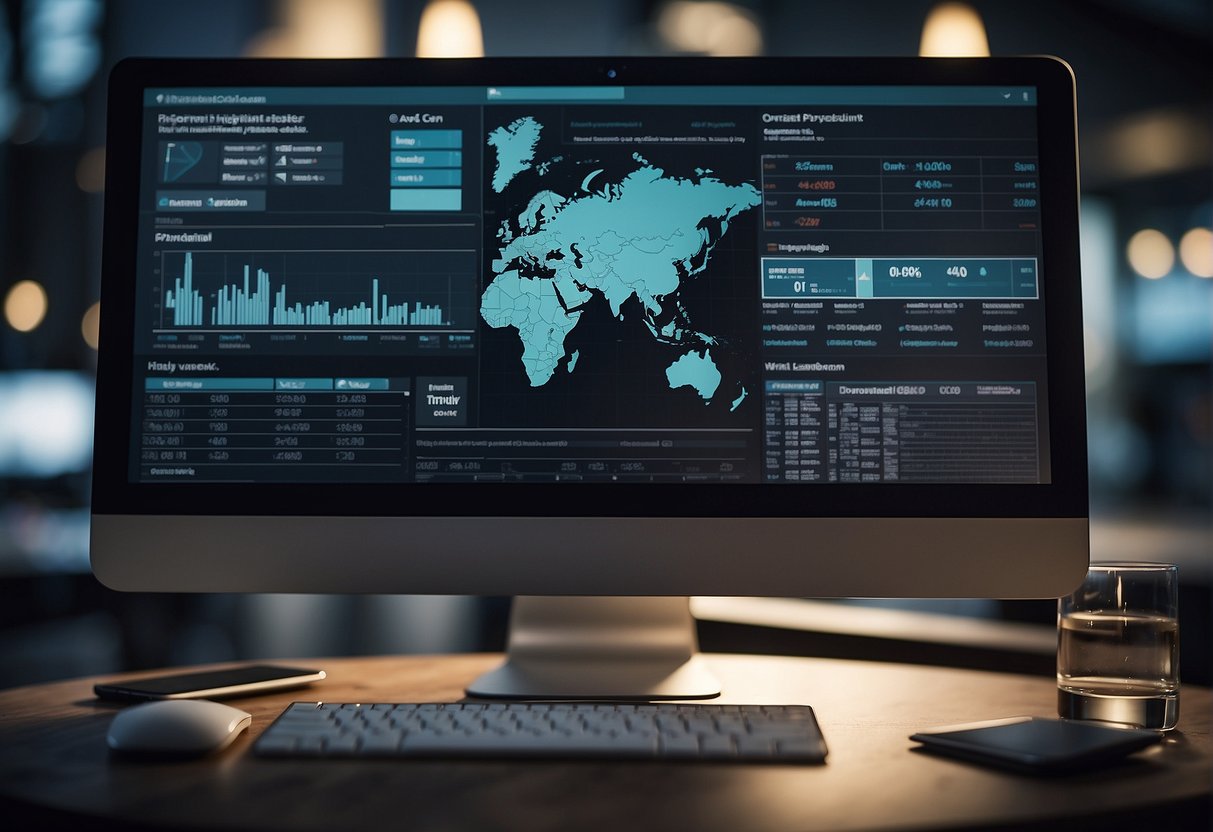 A computer screen displaying a digital recruitment process, with various technology tools and platforms being utilized to streamline and improve the process