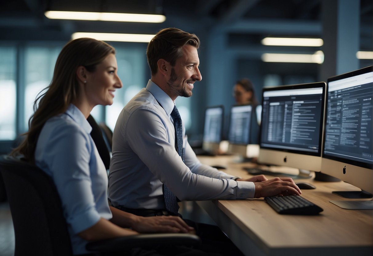 A professional setting with a streamlined recruitment process. Candidates engaging with user-friendly technology for a positive experience