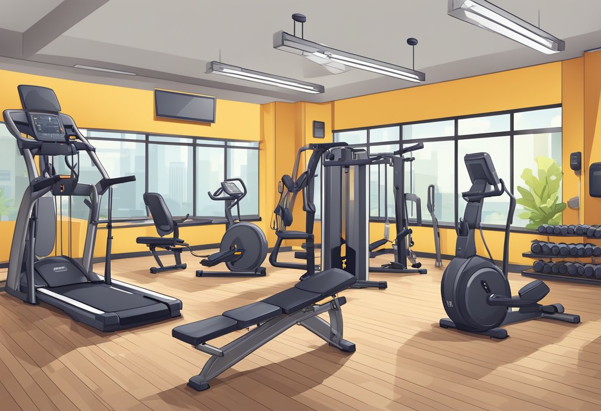 A gym with aging equipment and a neglected appearance contrasted with a well-maintained, modern workplace gym