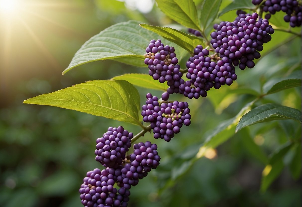American beautyberry thrives in partial shade with well-drained soil. It can be found in woodland edges, along streams, and in open fields