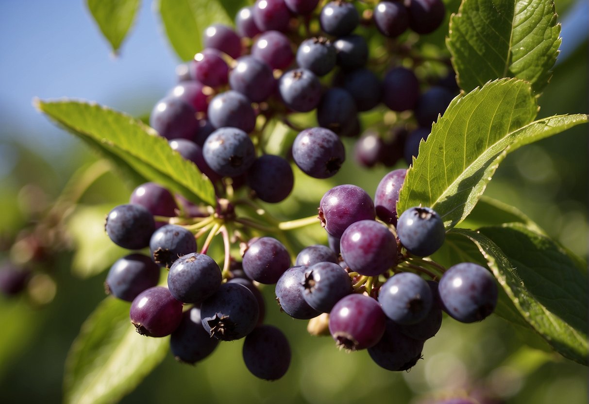 A cluster of purple beautyberries emits a sweet, floral fragrance, filling the air with a delicate and pleasant scent
