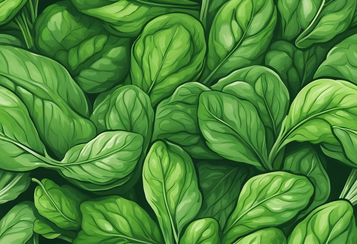 Lush green spinach leaves reach full size, with crisp, tender texture, ready for harvest