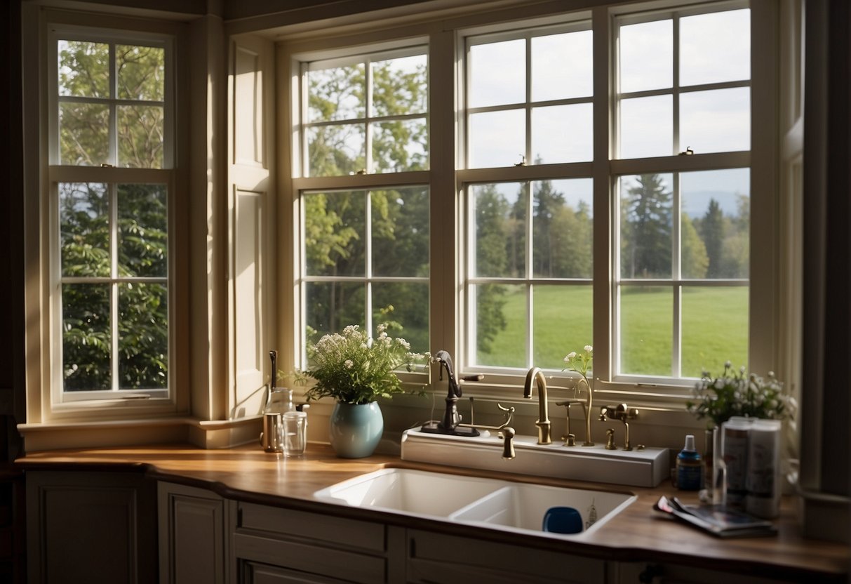 Replacement windows are shown being installed in a home, with a before-and-after comparison to highlight the increased value