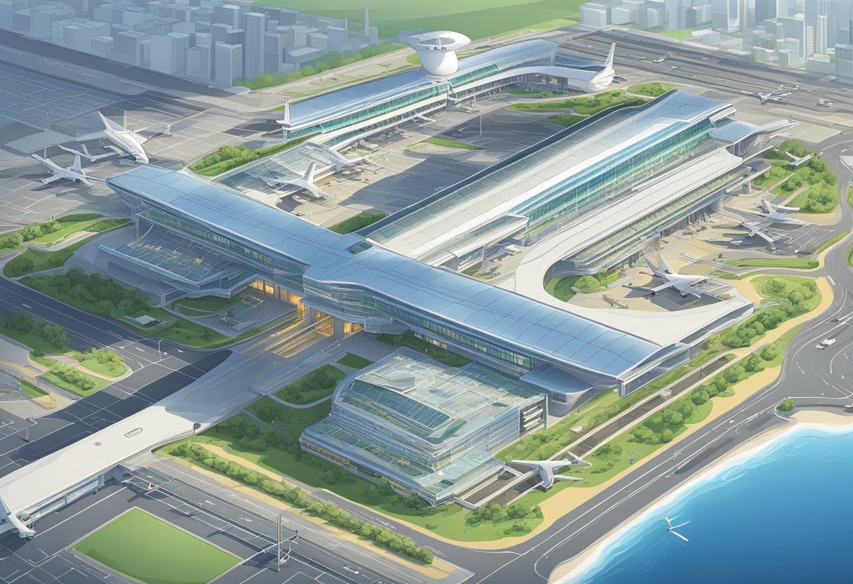 The Tokyo airport offers modern facilities and superior services