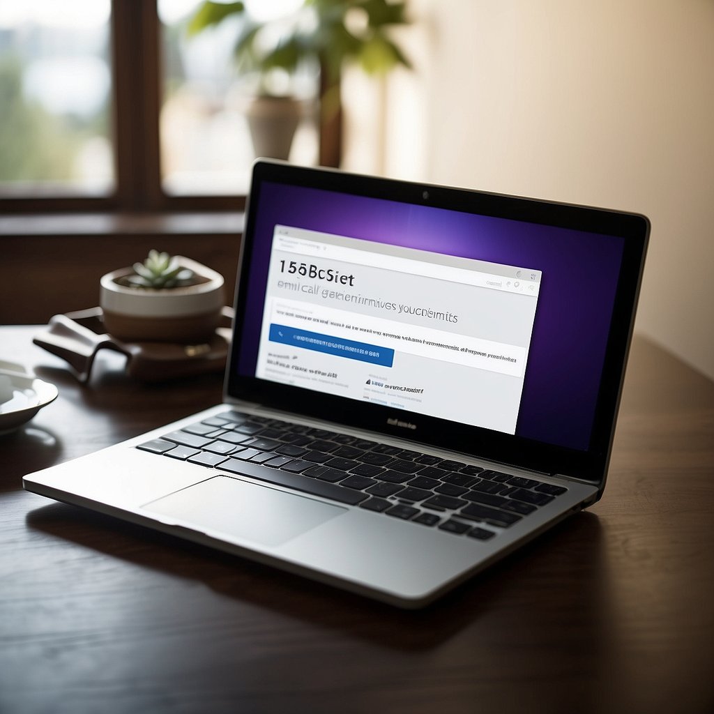 A computer screen displaying a well-designed email campaign with a compelling subject line, enticing offer, and clear call-to-action. A graph showing an upward trend from clicks to conversions