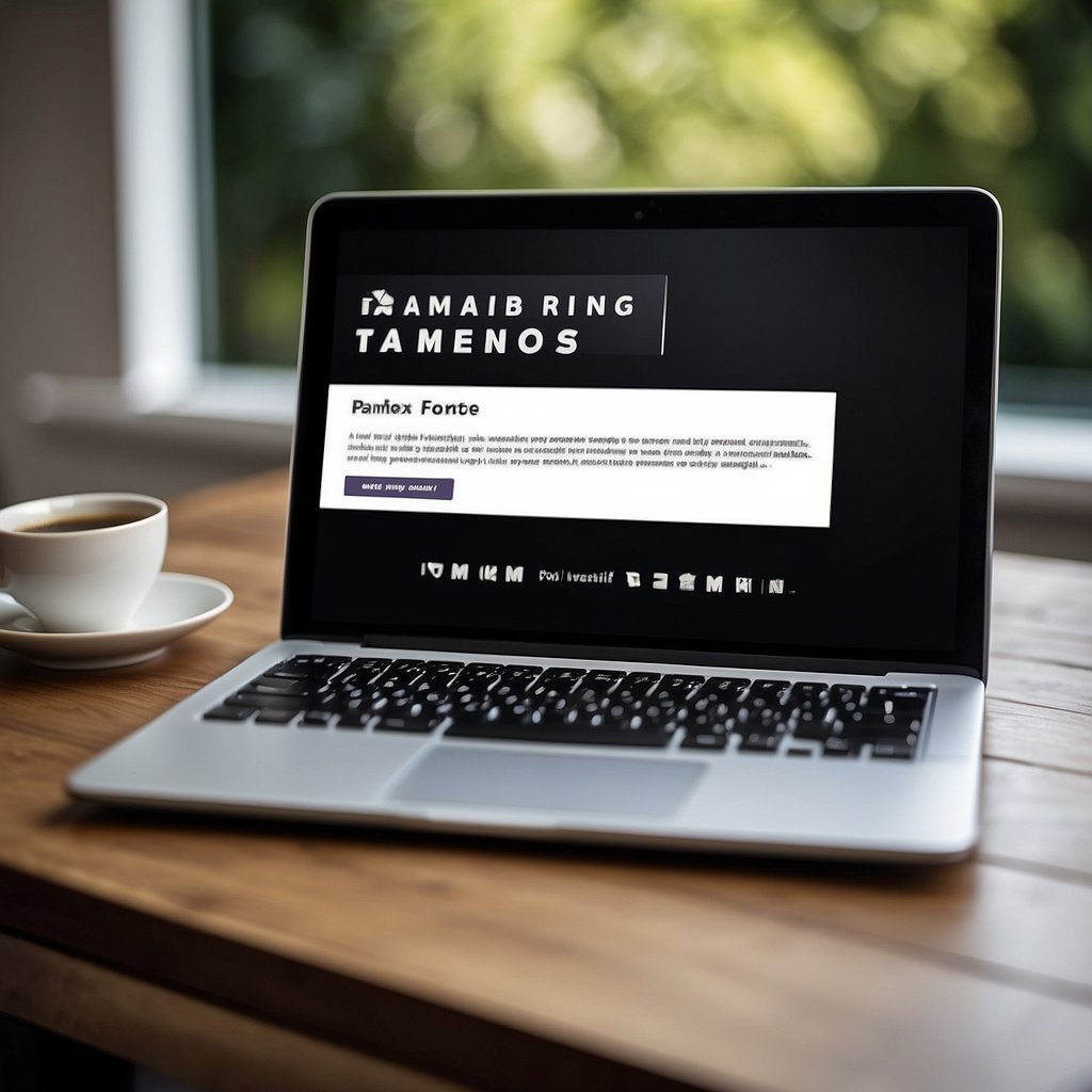 A laptop displaying an email marketing campaign targeted at seniors, with clear, large font and simple, easy-to-navigate layout