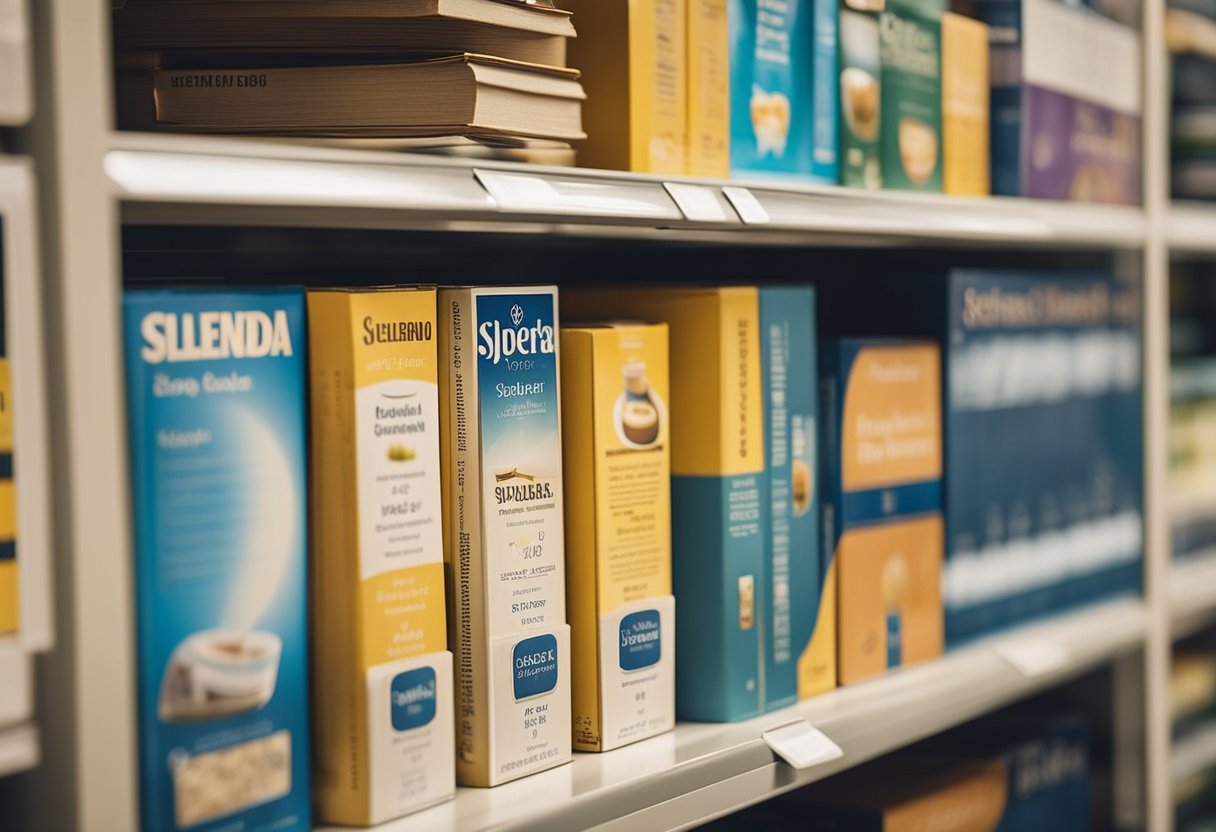 The scene shows various resources about sucralose and Splenda, such as books, articles, and online sources. The information is displayed in an organized and informative manner