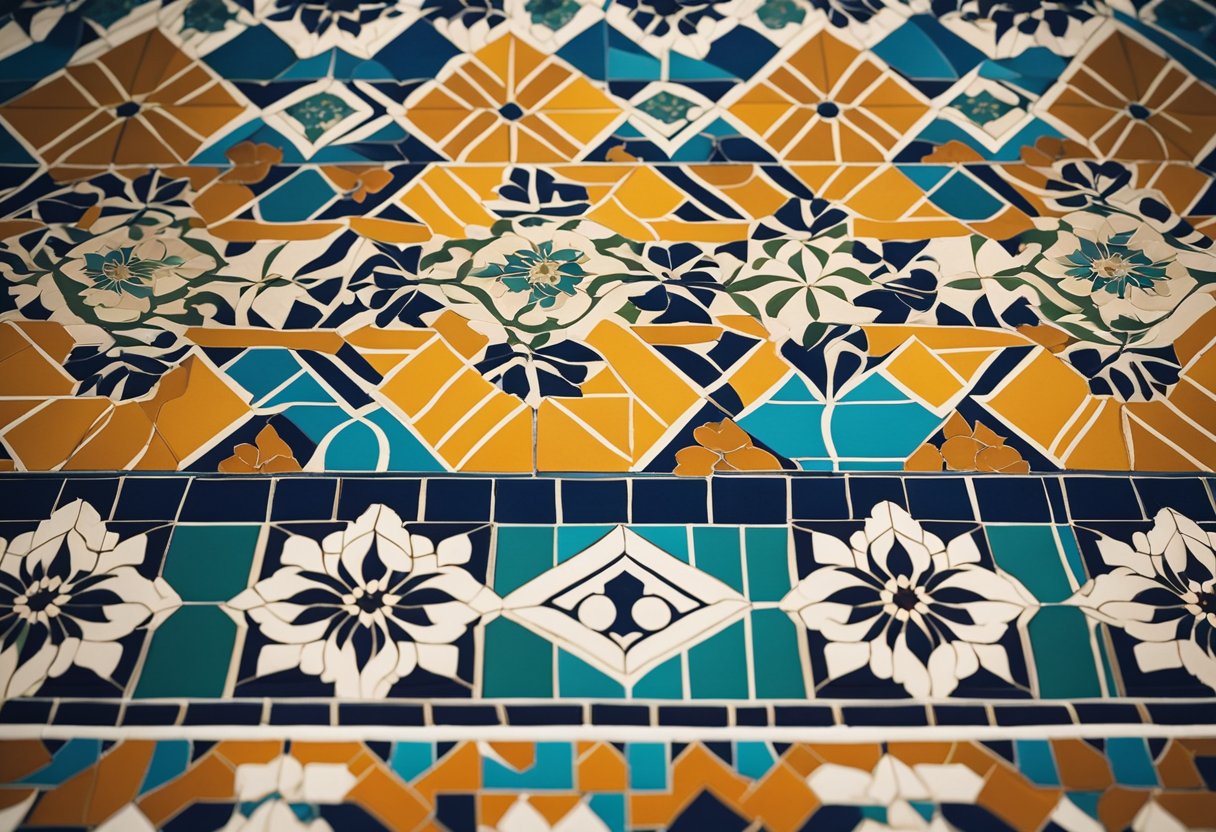 Vibrant patterns of Moroccan tiles, intricate designs of Japanese tatami, and bold colors of Mexican tiles adorn the floor, showcasing the diversity of global flooring traditions