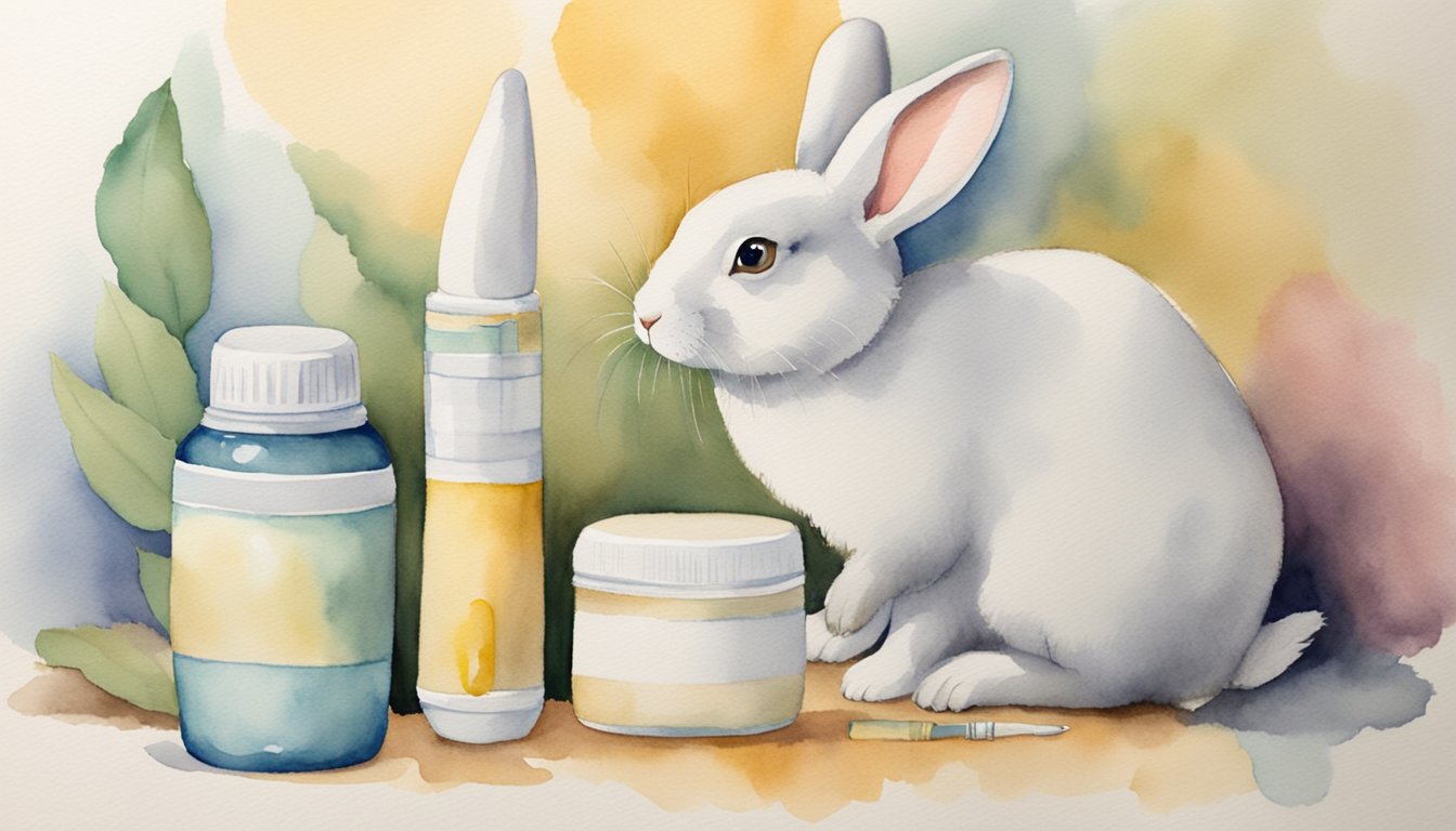 A rabbit sits next to modern pregnancy tests, symbolizing their cultural impact