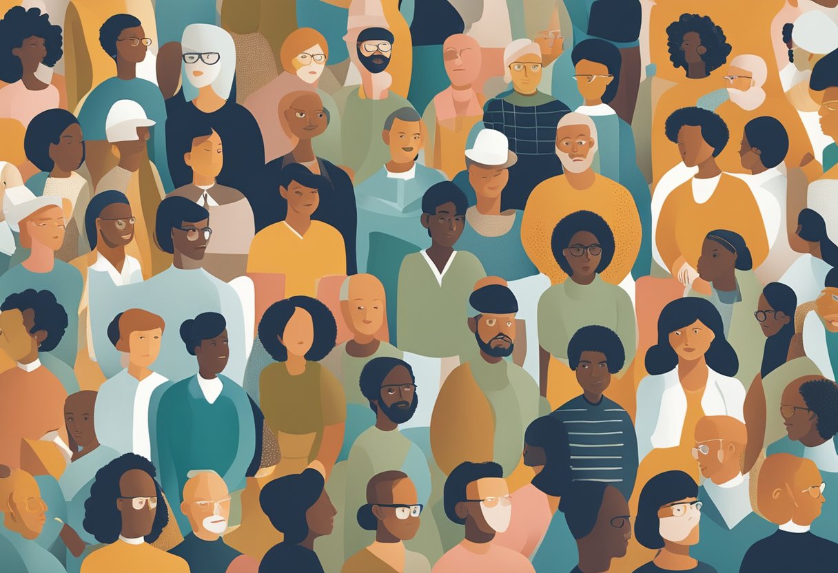 A diverse group of people engage in research, discuss policy, and advocate for health equity in cancer survivorship