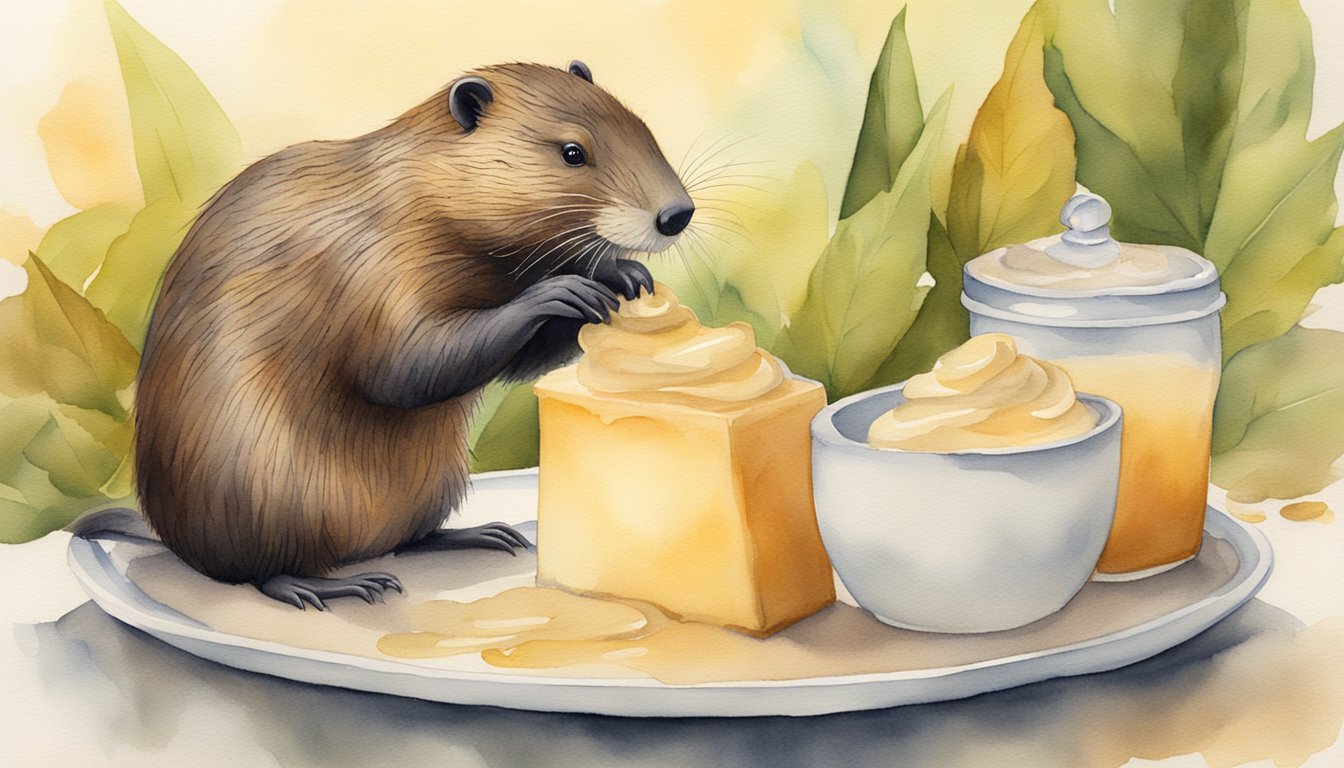 A beaver extracts vanilla flavor from a vanilla bean, showcasing its culinary uses