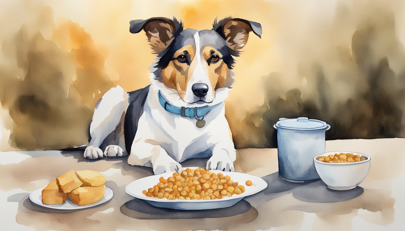 A dog should eat two meals a day, consisting of high-quality dog food and appropriate portions for their size and activity level