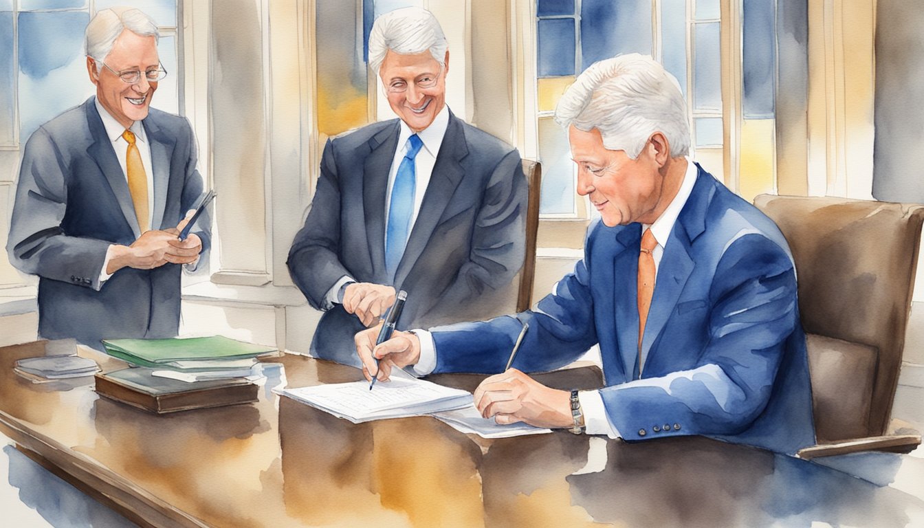 Bill Clinton signs partnership and funding agreements