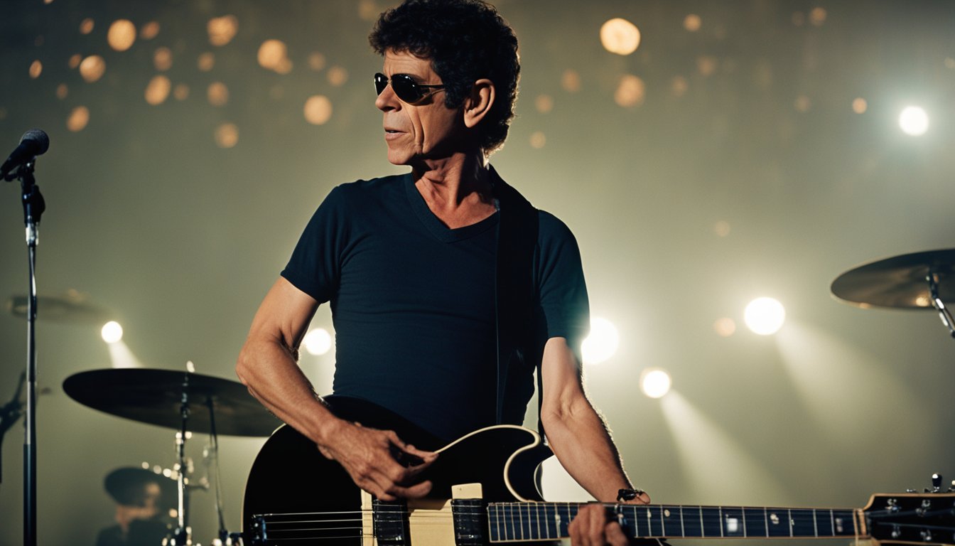 Lou Reed's early life and career depicted through a series of musical performances, recording sessions, and interviews showcasing his rise to fame and influence in the music industry