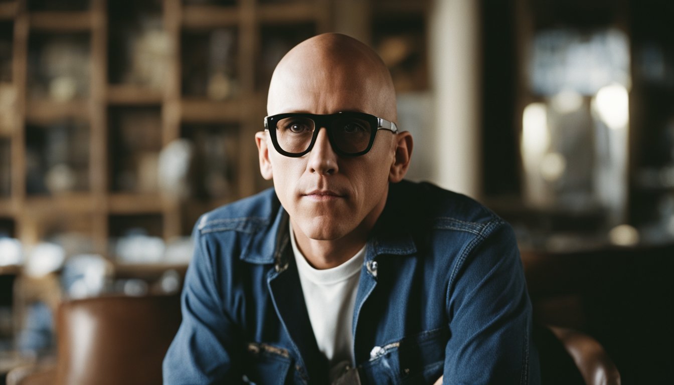 Maynard James Keenan's early life and career, with a focus on Tool, could be depicted through a series of images showing his journey from youth to success