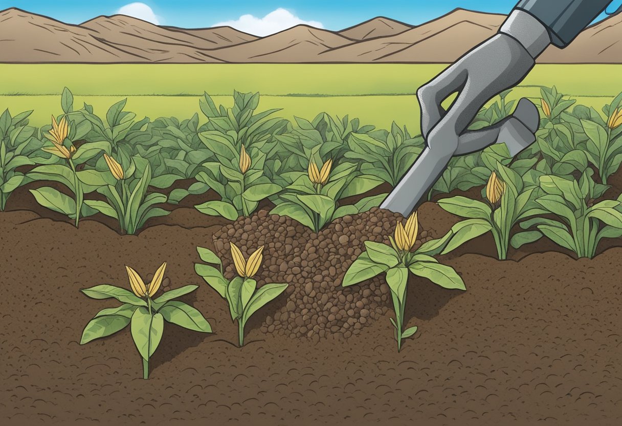 Milkweed seeds being planted in California soil during the spring