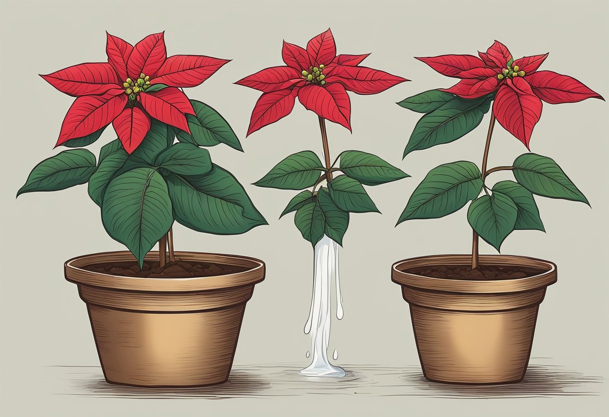 Poinsettias receive water every 1-2 weeks. Soil should be moist but not waterlogged. Use a well-draining pot