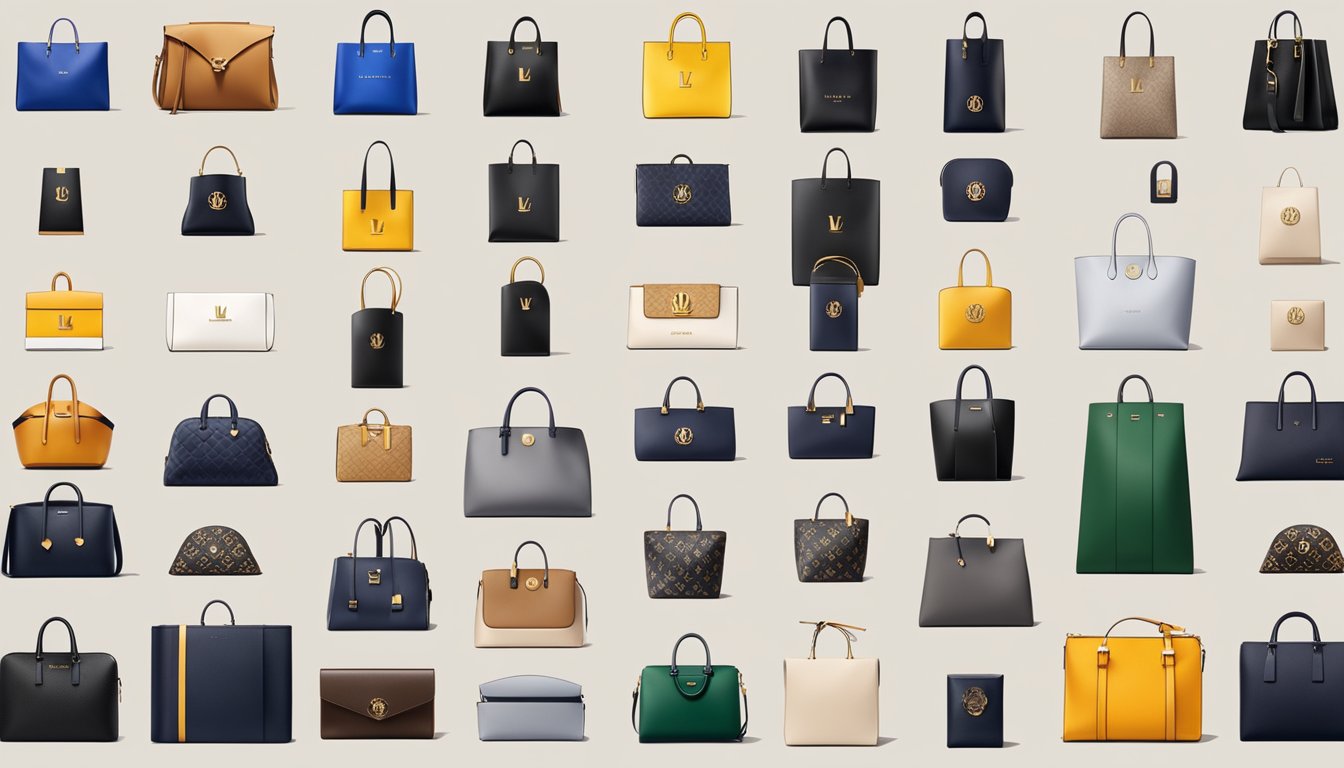 A collection of luxury brand logos arranged in a sleek and modern display, showcasing the diverse portfolio of LVMH brands