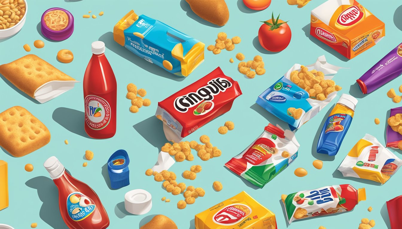 Mini Brands spill out of a box, scattered on a table. Items like ketchup, cereal, and toys are revealed