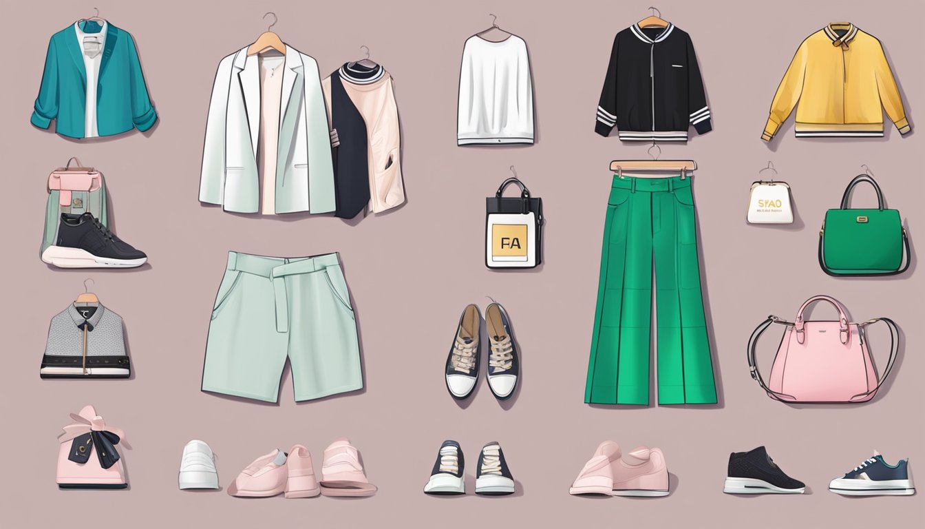 A display of popular Singapore fashion brands with FAQ signs