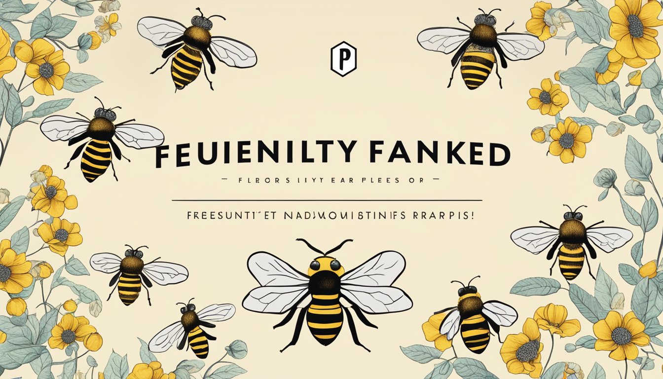 A bee brand logo surrounded by buzzing bees and a text "Frequently Asked Questions" above it