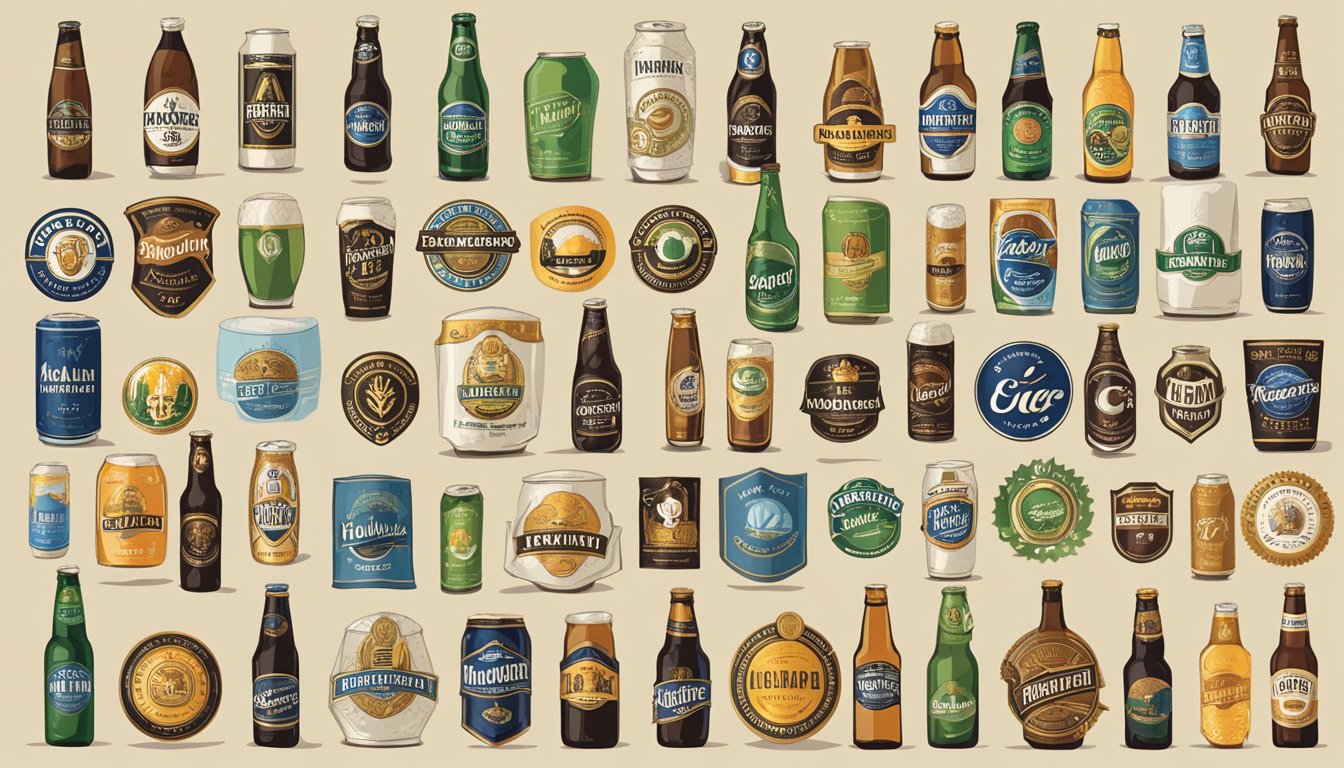 Various beer brands' logos surround a list of "Frequently Asked Questions."