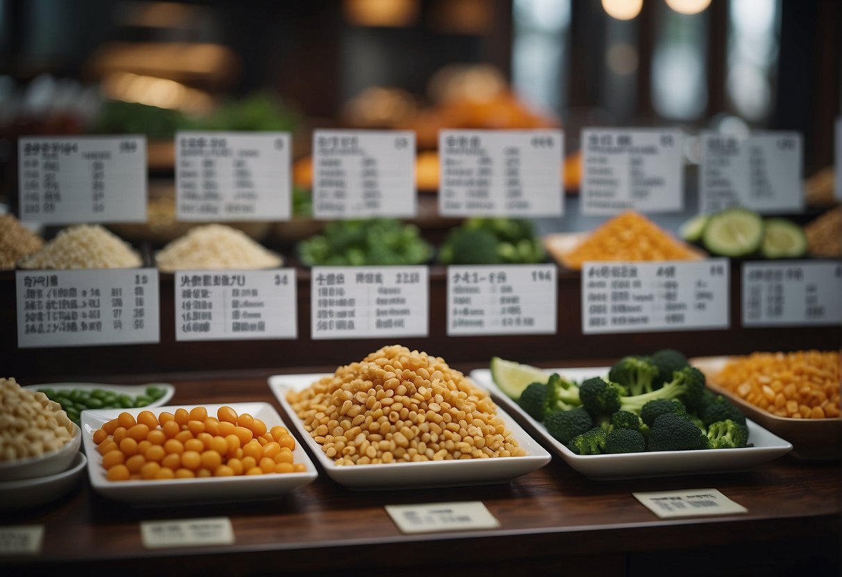 A table displaying nutritional information and health benefits of Chinese Buddhist vegetarian recipes