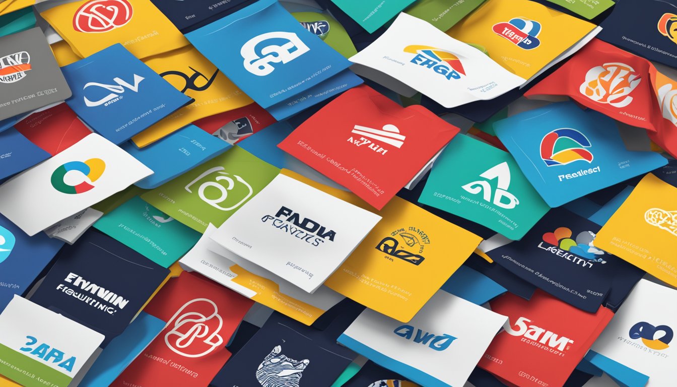 A stack of clothing brand logos with "Frequently Asked Questions" text above
