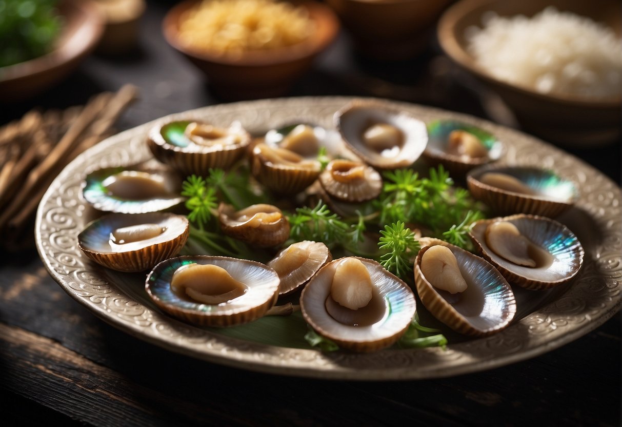 Abalone mushrooms are being carefully prepared for a traditional Chinese recipe, highlighting their historical and cultural significance