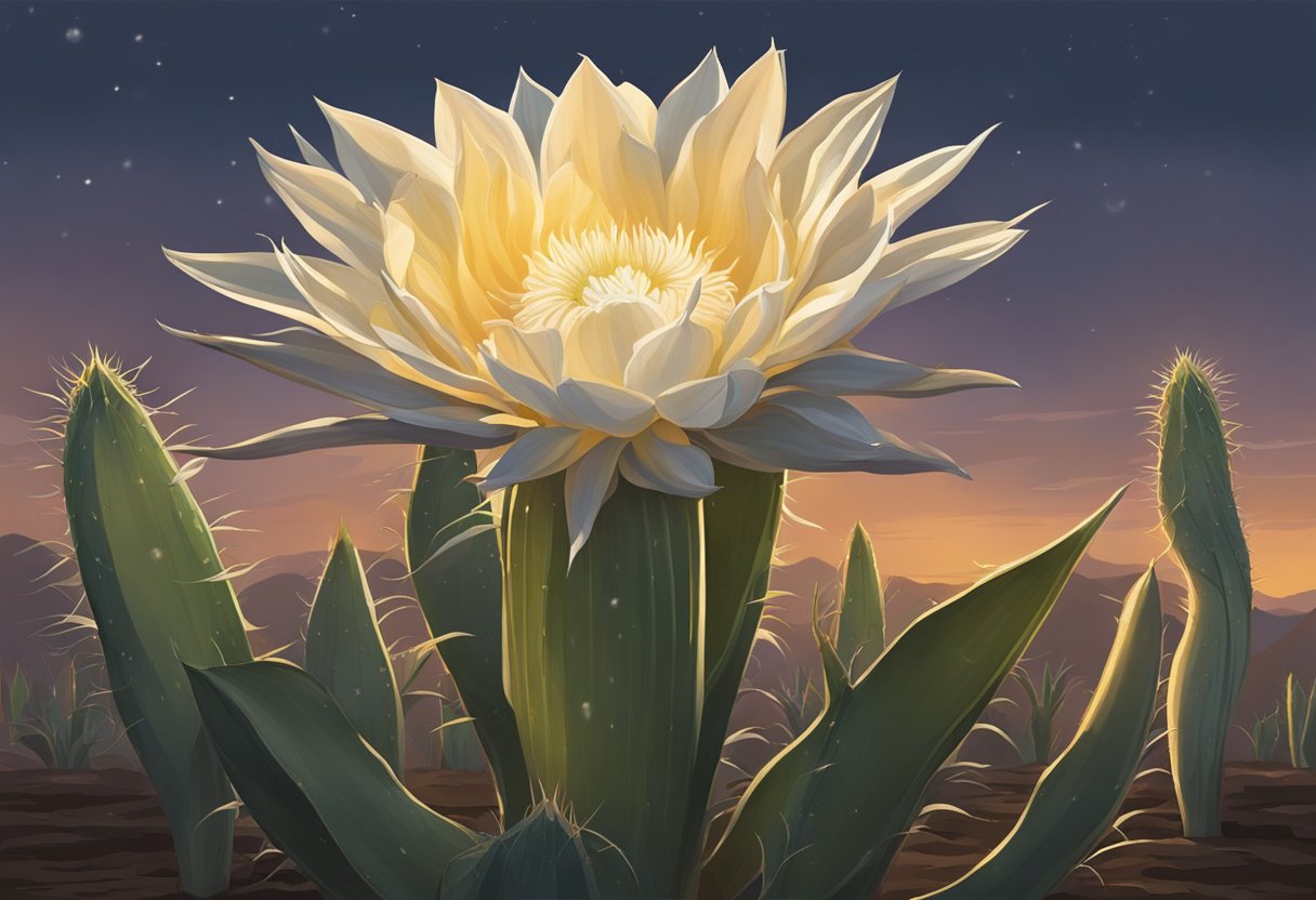 Night blooming cereus being watered at dusk, placed in well-drained soil, and exposed to indirect sunlight for healthy growth