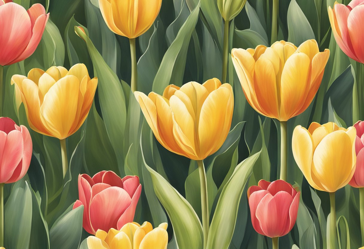 Tulips in soil: water, sunlight, and well-drained earth