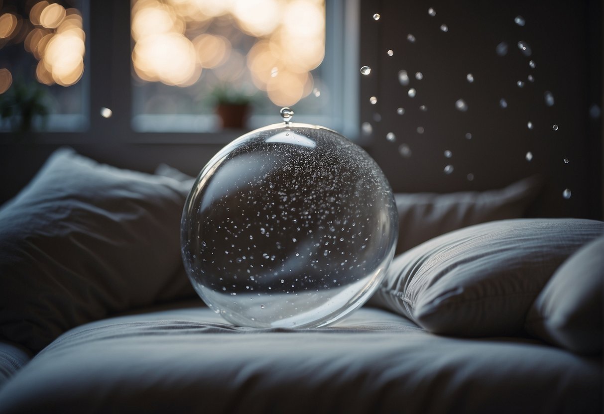 Tears fall onto a pillow, a dream bubble above, symbolizing emotional release