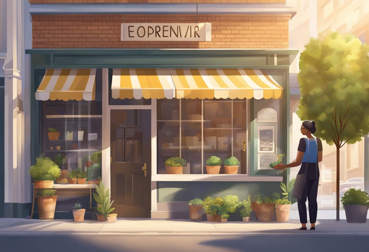 A small business owner reopens their shop, using SETC credit