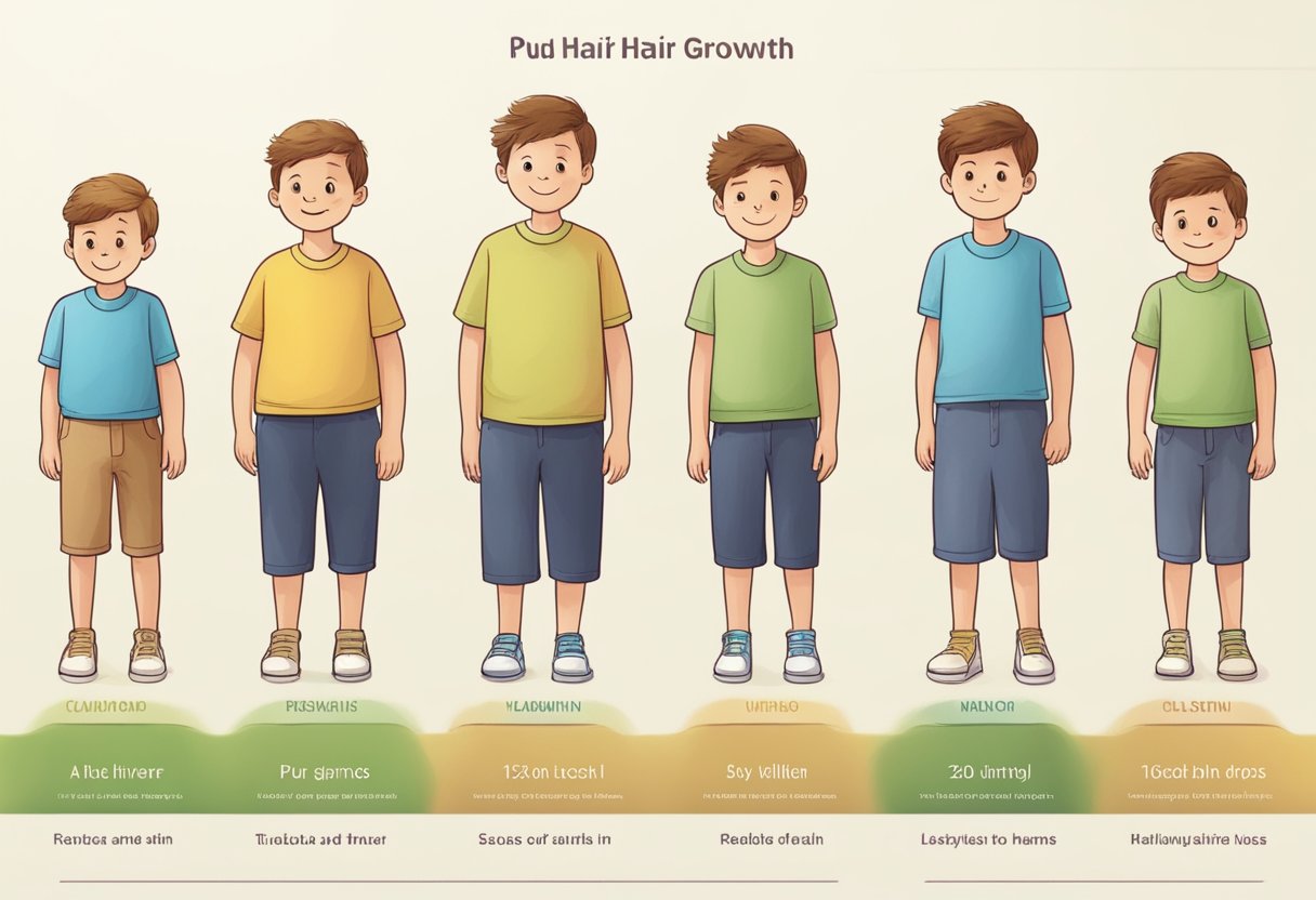 A timeline of pubic hair growth and loss, from childhood to adulthood