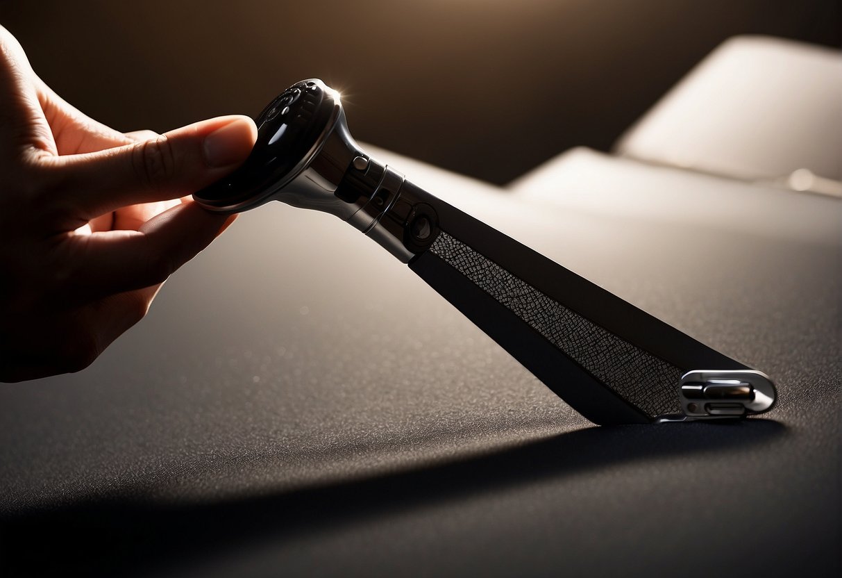 A woman's silhouette holding a razor near her lower body