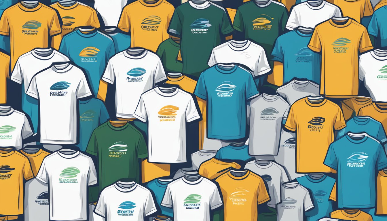 A stack of branded tee shirts with "Frequently Asked Questions" logo