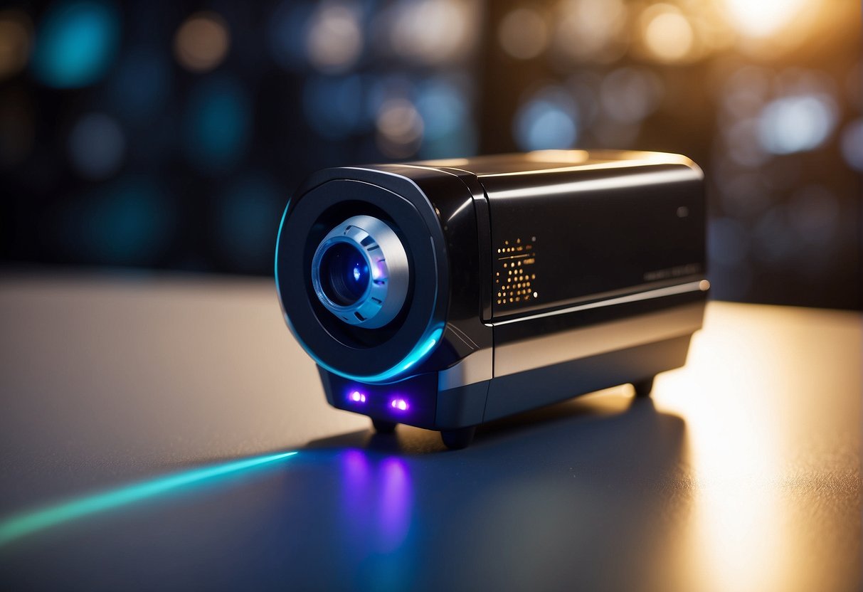 A laser device targets and removes pubic hair in multiple sessions, showing gradual effectiveness