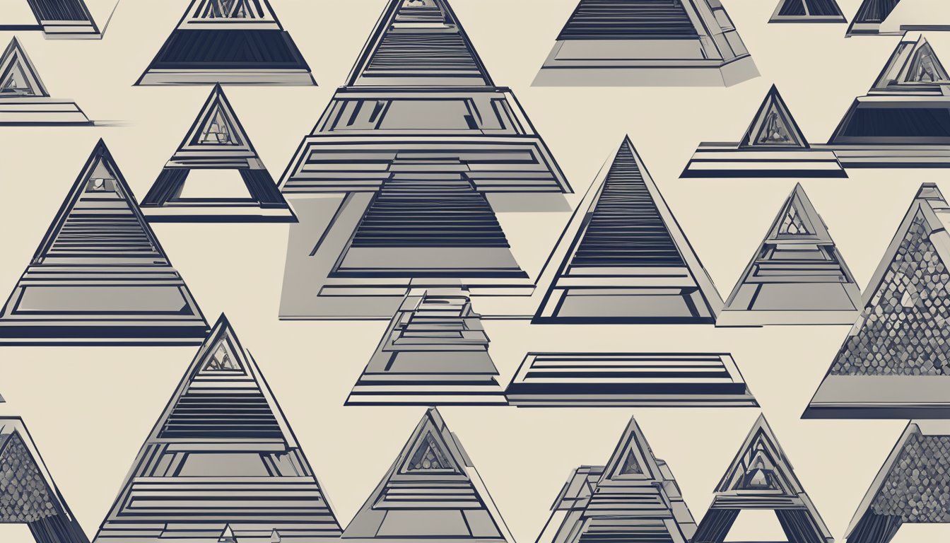 At the top of the luxury brand pyramid, a sleek and sophisticated logo shines, symbolizing exclusivity and prestige. Below, elegant packaging and high-quality materials convey luxury and refinement, while strategic pricing and limited availability reinforce the brand's elite status