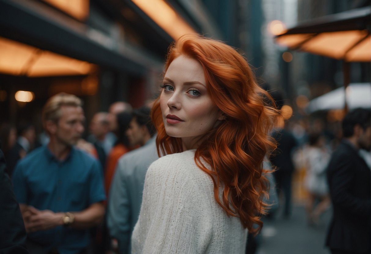 A red-haired person's pubic hair color is the focus of the scene