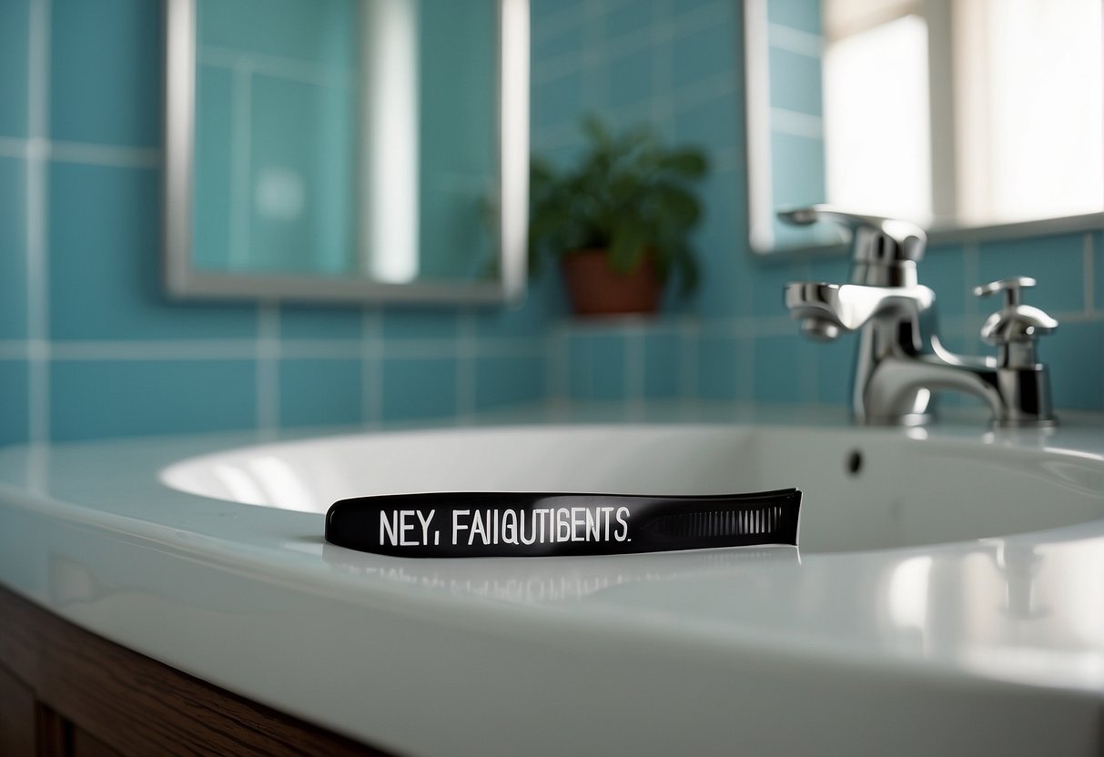 A bathroom scene with a razor, shaving cream, and a sign reading "Frequently Asked Questions: Is it unhygienic to not shave pubic hair?"