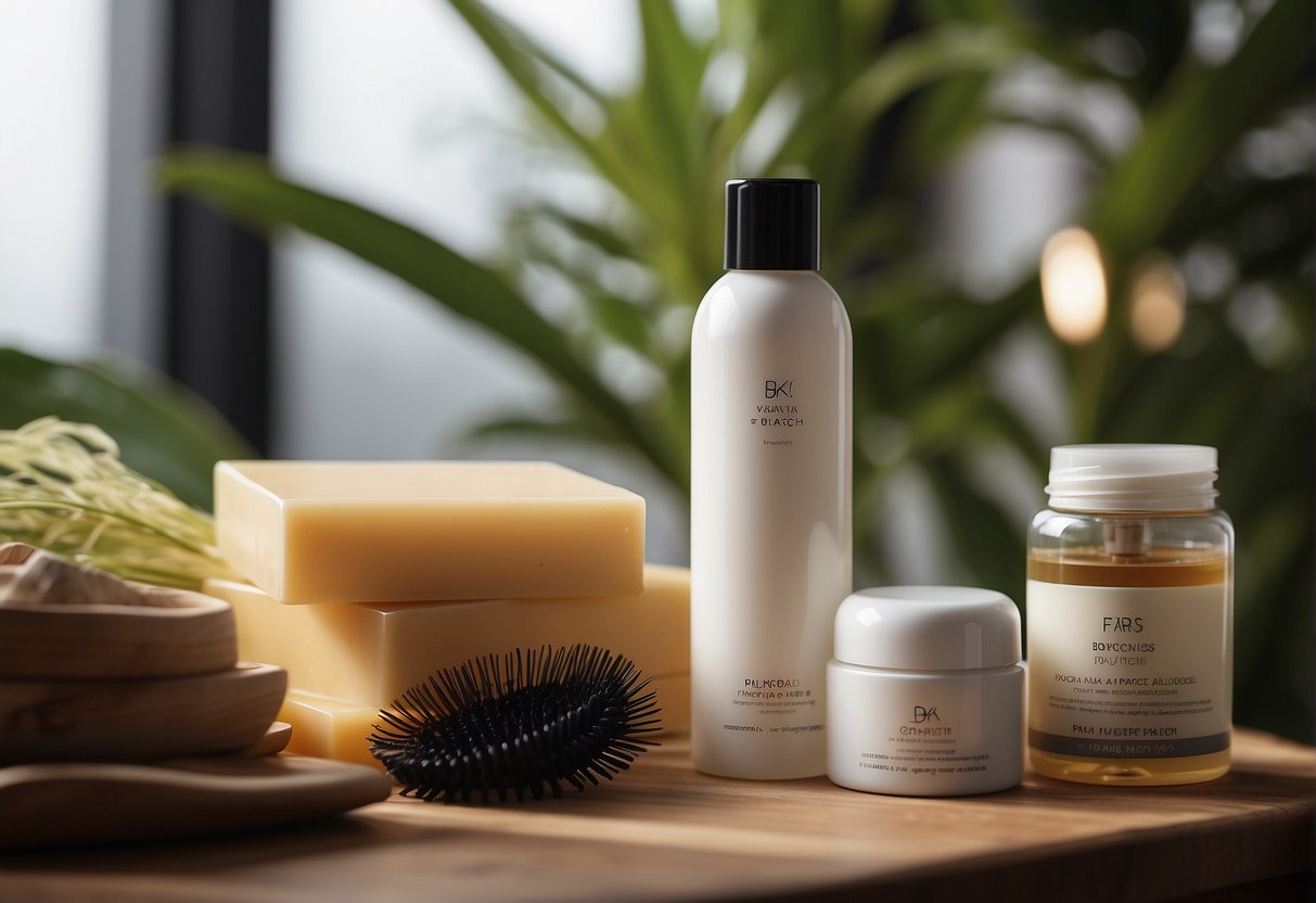 A clean and healthy pubic hair care routine with hygiene products and tools