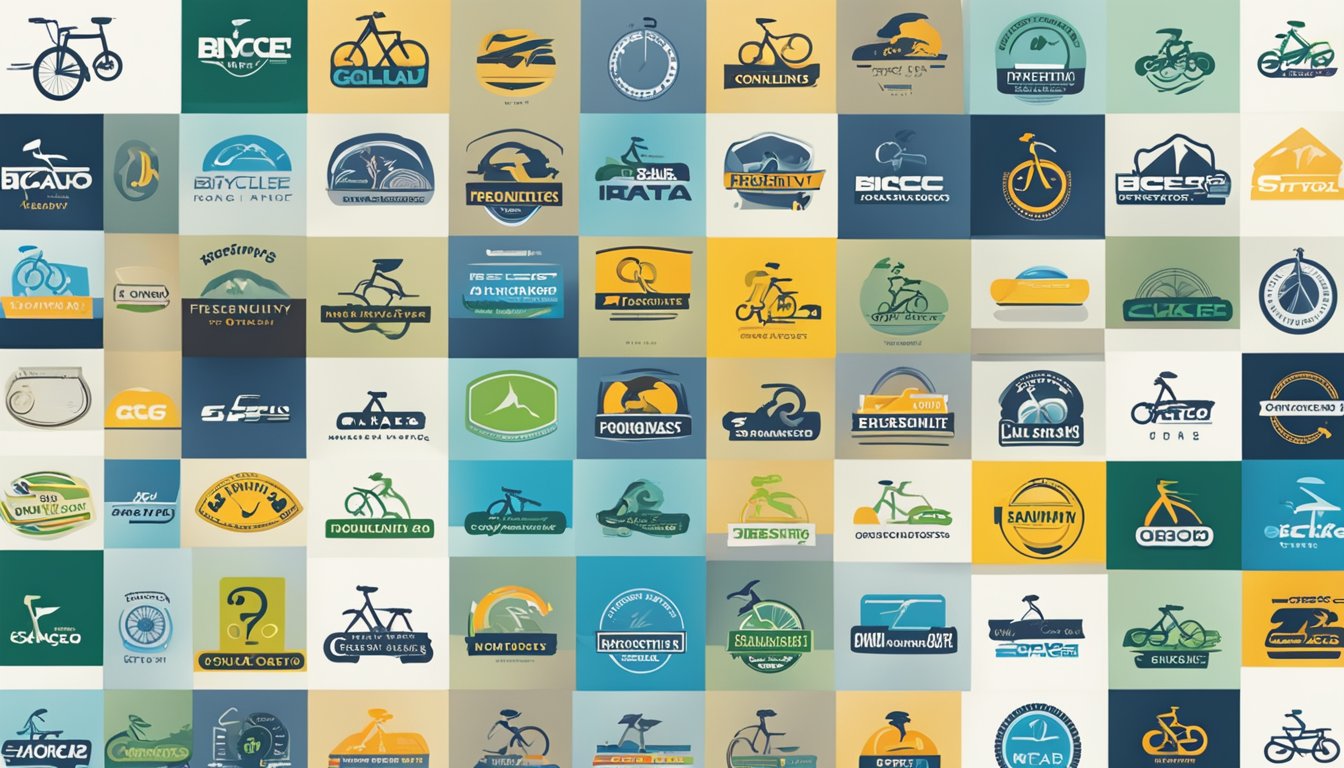 A group of bicycle brands logos arranged in a grid with "Frequently Asked Questions" text above