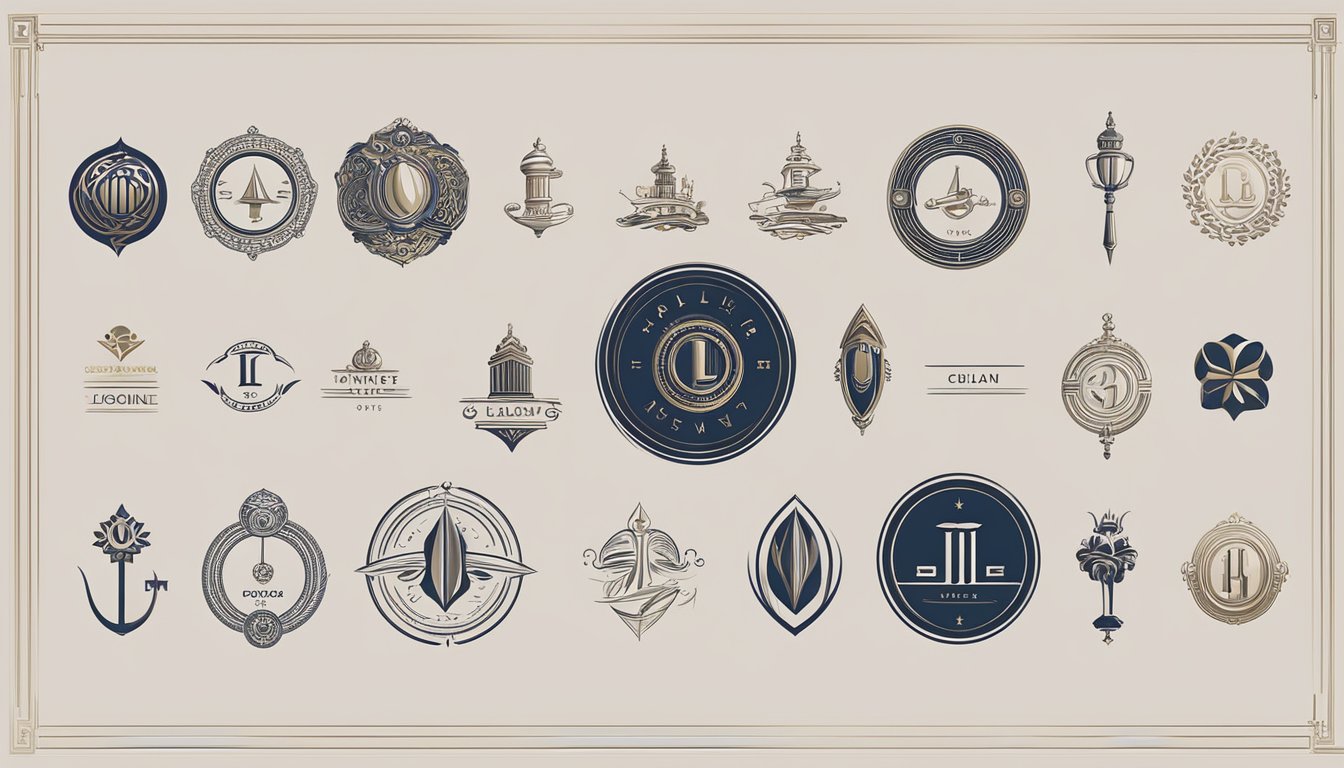 Luxury logos evolve from simple to intricate, reflecting brand growth and sophistication. Iconic symbols and typography represent the evolution of designer brands